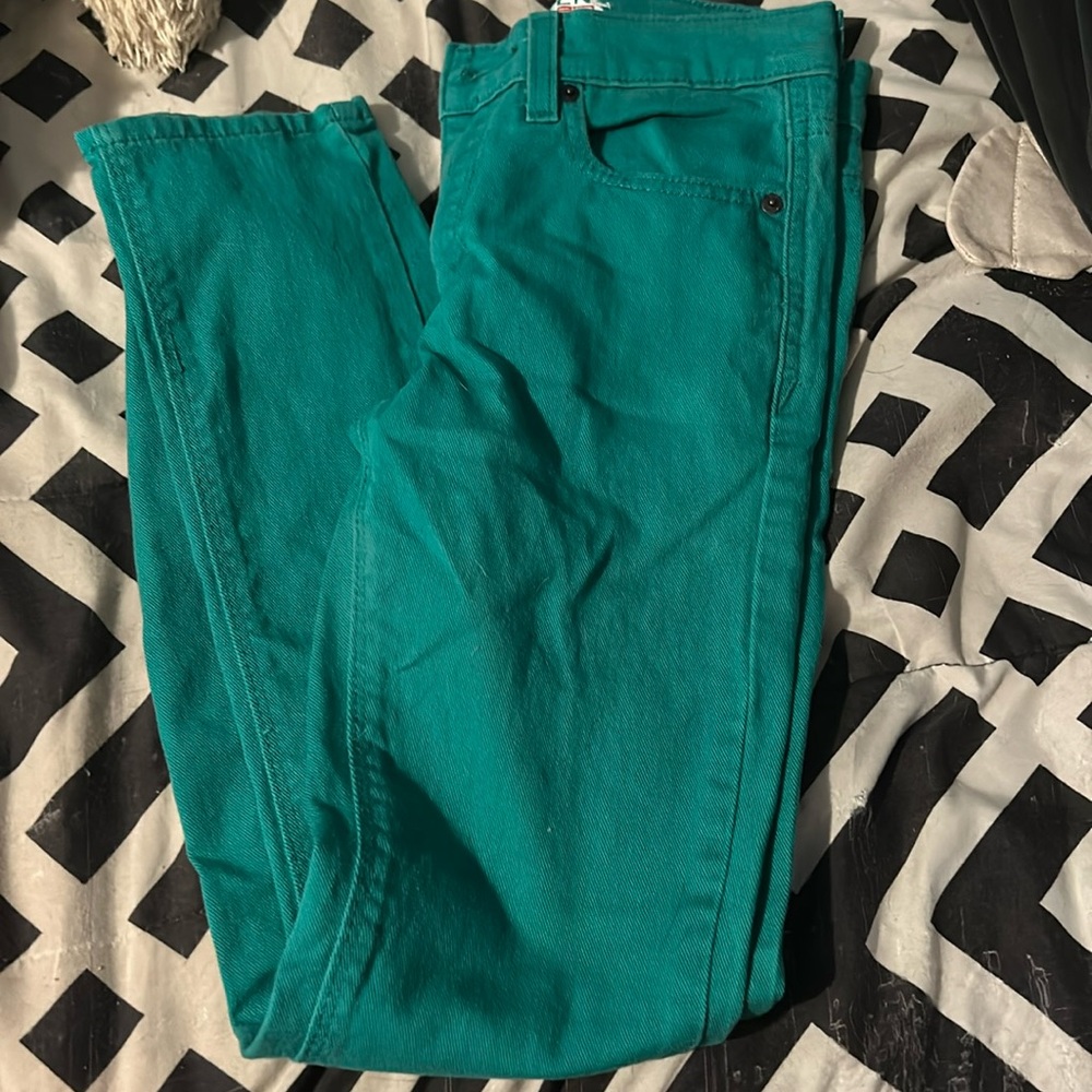 y2k green denim jeans